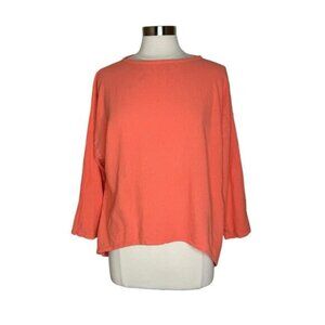 Oh My Gauze Coral Orange Cotton Top Women’s 1 or US S M Minimalist Lagenlook
